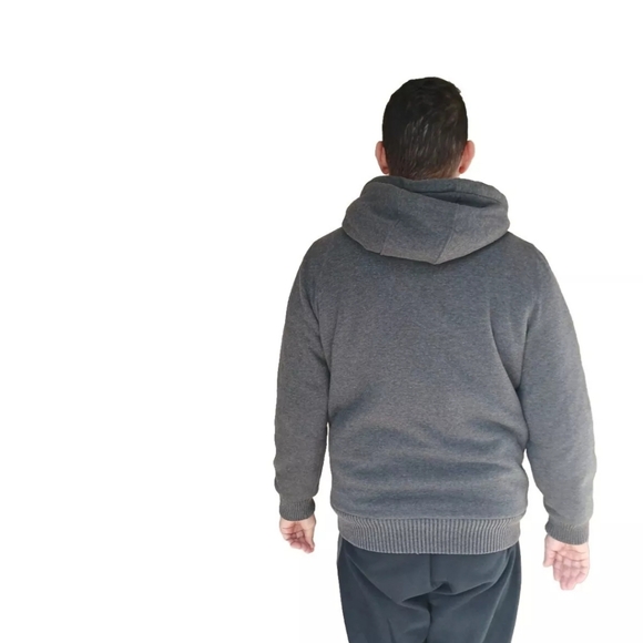 Buffalo David Bitton Sherpa Lining Cotton Jacket Hoodie Mens Size M Gray - Picture 3 of 16